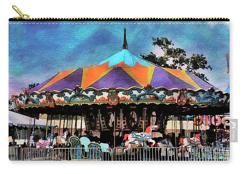 Carousel Zip Pouch featuring the photograph Carousel by Norma Warden
