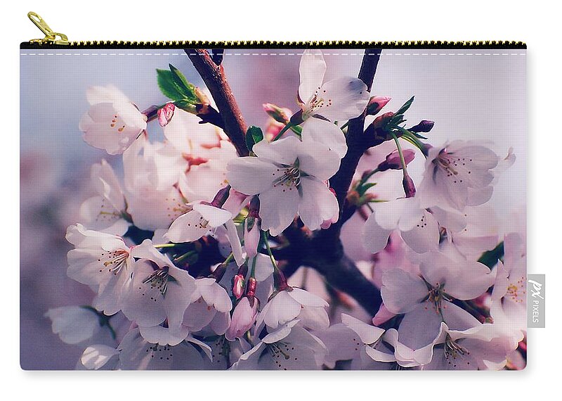 Cherry Blossom Trees Zip Pouch featuring the photograph Carry Me by Angie Tirado