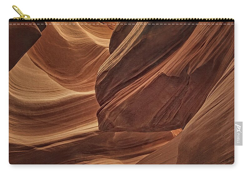 Antelope Canyon Zip Pouch featuring the photograph Carved by Water Dist by Theo O'Connor
