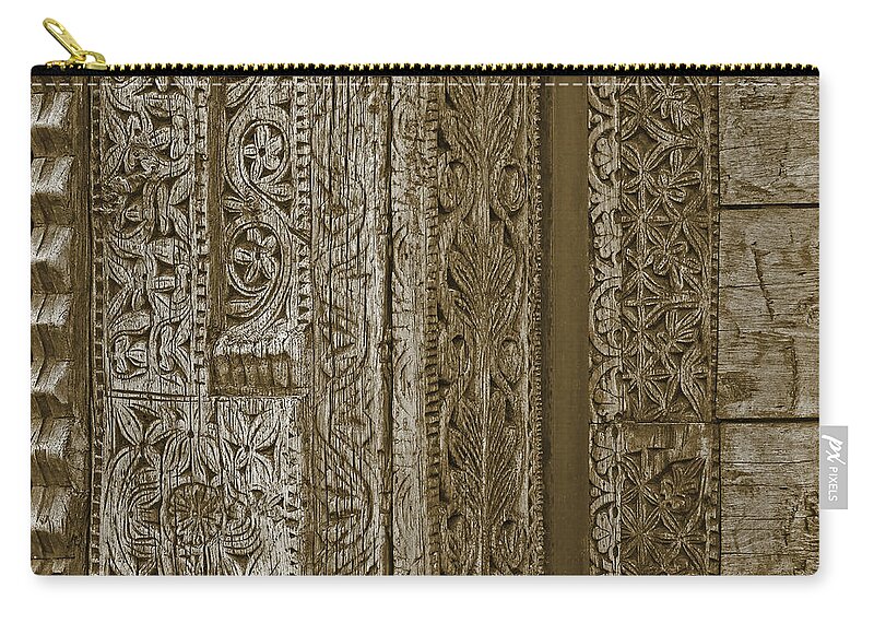 Southwestern Zip Pouch featuring the photograph Carving - 1 by Nikolyn McDonald