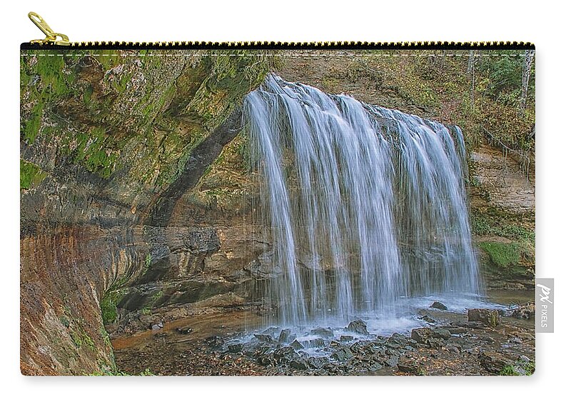 Cascade Zip Pouch featuring the photograph Cascade Falls by Doug Wallick