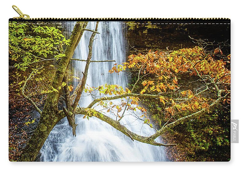 Landscape Zip Pouch featuring the photograph Cascades Deck View by Joe Shrader