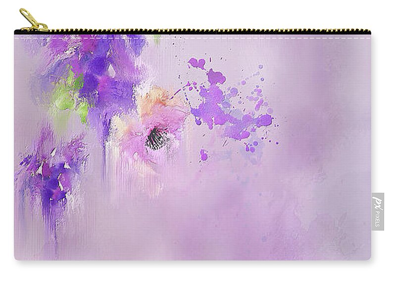 Flowers Zip Pouch featuring the mixed media Cascading Orchids by Colleen Taylor