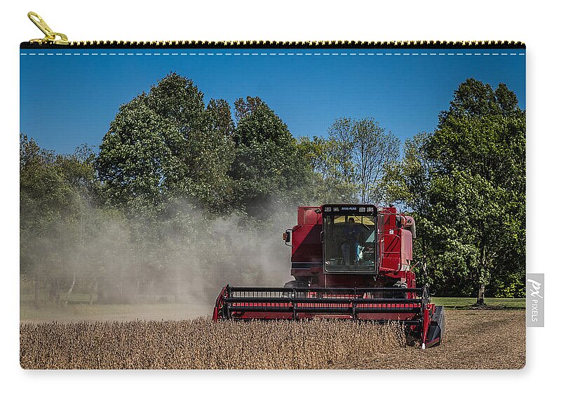 Axial Flow Zip Pouch featuring the photograph Case IH Bean Harvest by Ron Pate