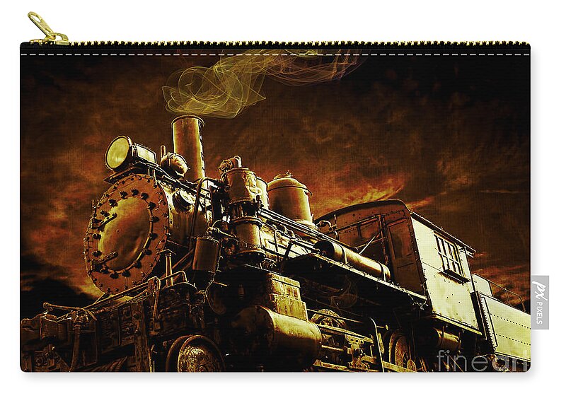 Train Zip Pouch featuring the photograph Casey Jones and the Cannonball Express by Edward Fielding