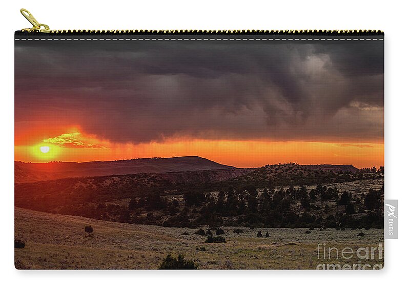 Casper Zip Pouch featuring the photograph Casper Mountain Sunset - Wyoming by Gary Whitton