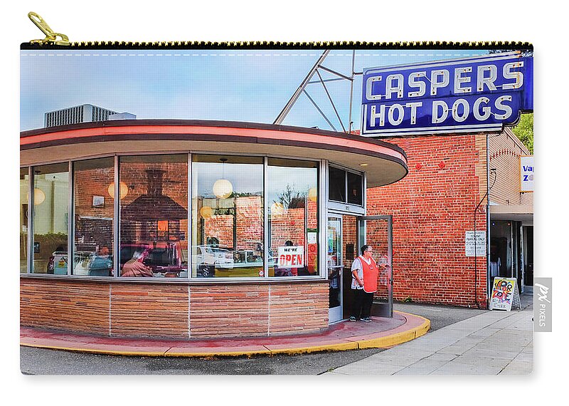 Caspers Hot Dogs Carry-all Pouch featuring the photograph Caspers Hot Dogs Hayward California by Kathy Anselmo