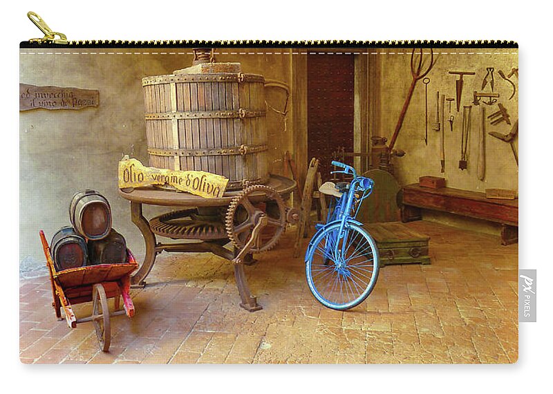 Castello Del Trebbio Zip Pouch featuring the photograph Castello del Trebbio Winery by Norma Brandsberg