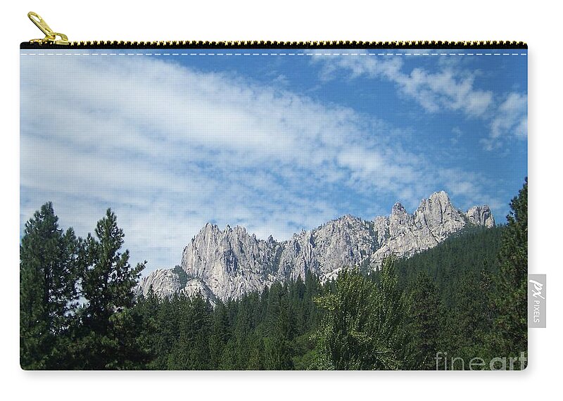 Castle Crags Zip Pouch featuring the photograph Castle Crags by Charles Robinson