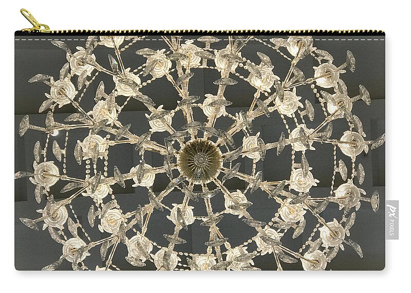 Chandelier Zip Pouch featuring the photograph Castle Front Hall 02 by Annette Hadley