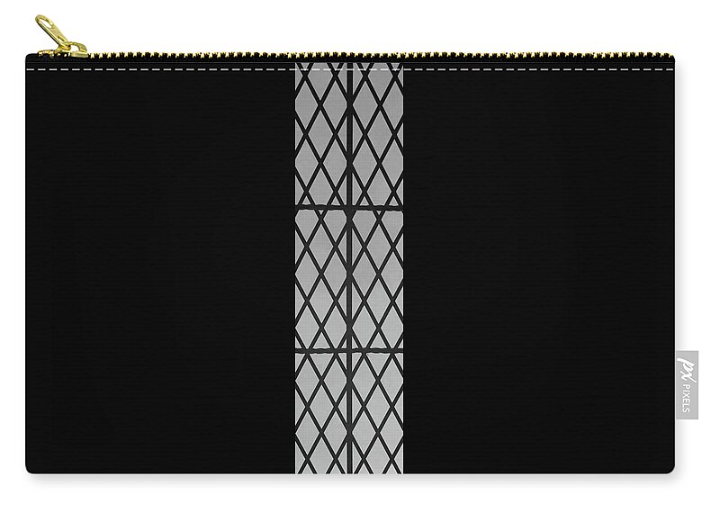 Window Zip Pouch featuring the photograph Castle Window Black and White by Aimee L Maher ALM GALLERY