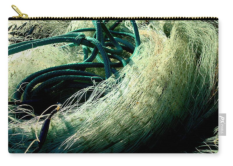 Fishing Zip Pouch featuring the photograph Castnet Ropes by Julie Pappas