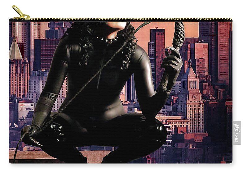 Cat Woman Zip Pouch featuring the photograph Cat City Sunset by Jon Volden