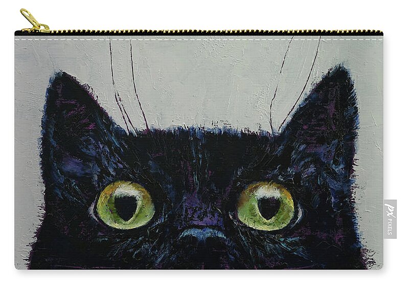 Cat Eye Zip Pouch featuring the painting Cat Eyes by Michael Creese