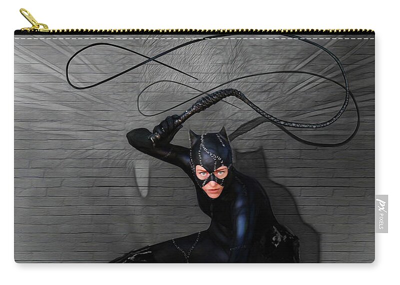 Cat Woman Zip Pouch featuring the photograph Cat Woman Unleashed by Jon Volden