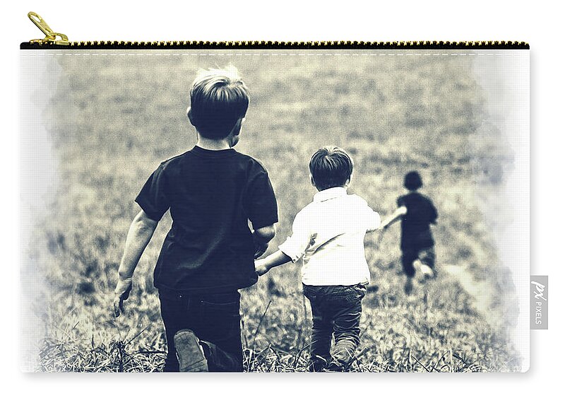 Sepia Tone Carry-all Pouch featuring the photograph Catch Me If You Can by Phil Perkins