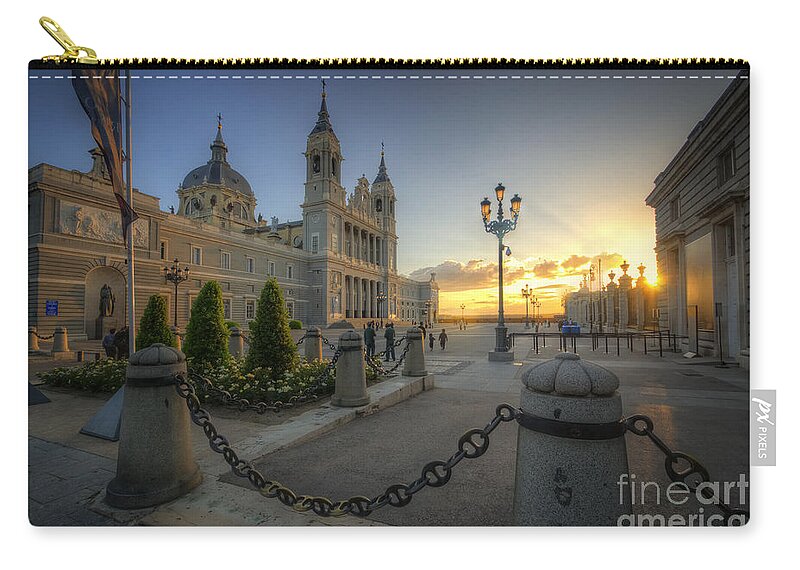 Yhun Suarez Zip Pouch featuring the photograph Catedral de la Almudena by Yhun Suarez