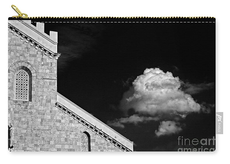 Cathedral Zip Pouch featuring the photograph Cathedral and cloud by Silvia Ganora
