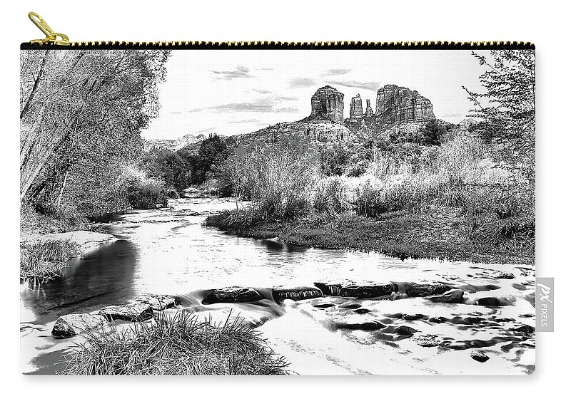 Abstract Zip Pouch featuring the photograph Cathedral Rock by Bruce Bonnett
