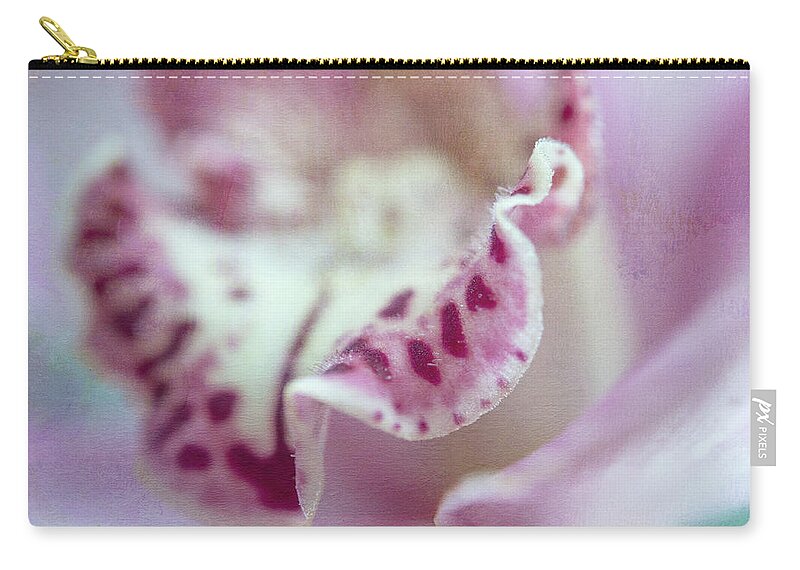 Jenny Rainbow Fine Art Photography Zip Pouch featuring the photograph Cattleya Orchid Abstract 2 by Jenny Rainbow