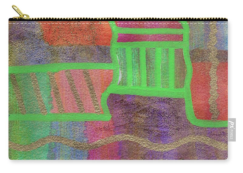 Original Art Zip Pouch featuring the drawing Cave Dwellers by Susan Schanerman