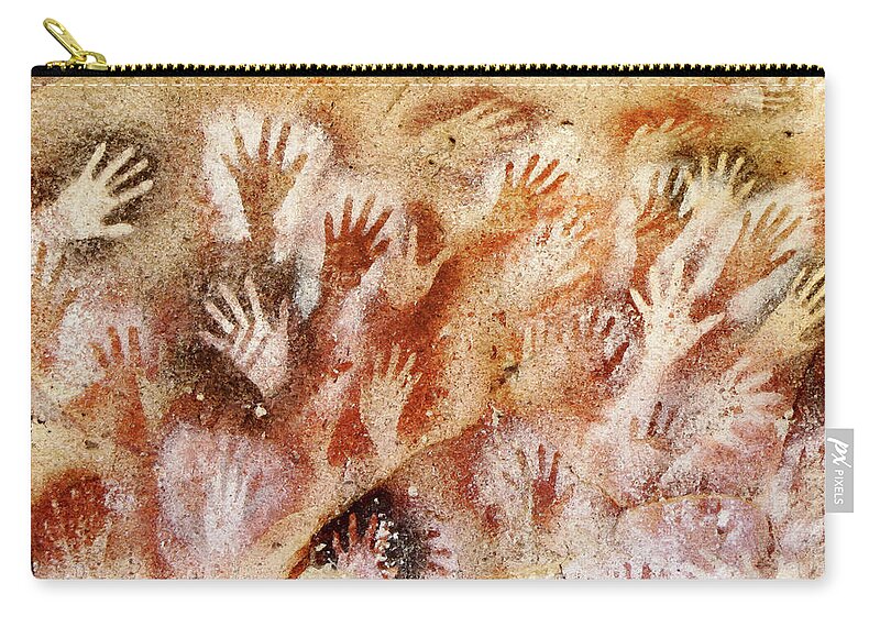 Cave Of The Hands Zip Pouch featuring the digital art Cave of the Hands - Cueva de las Manos by Weston Westmoreland