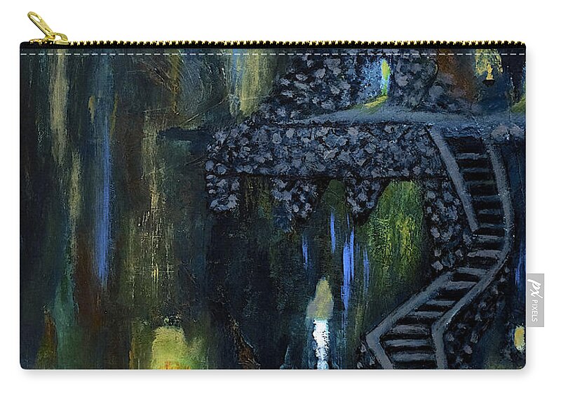 Cave Zip Pouch featuring the painting Cave of Thrones by Dick Bourgault