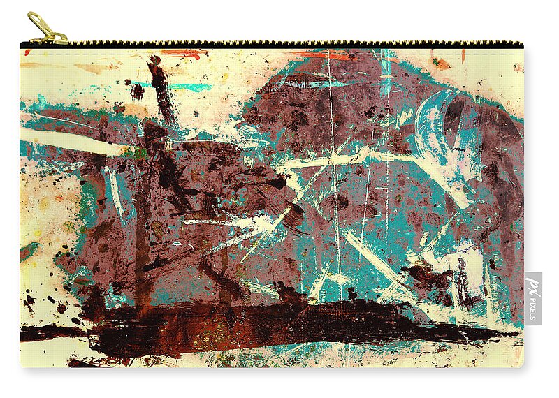 Church Zip Pouch featuring the mixed media Accidental Abstract 3 by M Diane Bonaparte