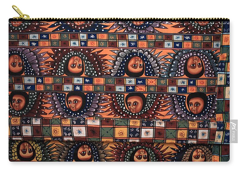 Ethiopian Zip Pouch featuring the photograph Ceiling Of Angels, Abba Pantaleon Monastery by Aidan Moran