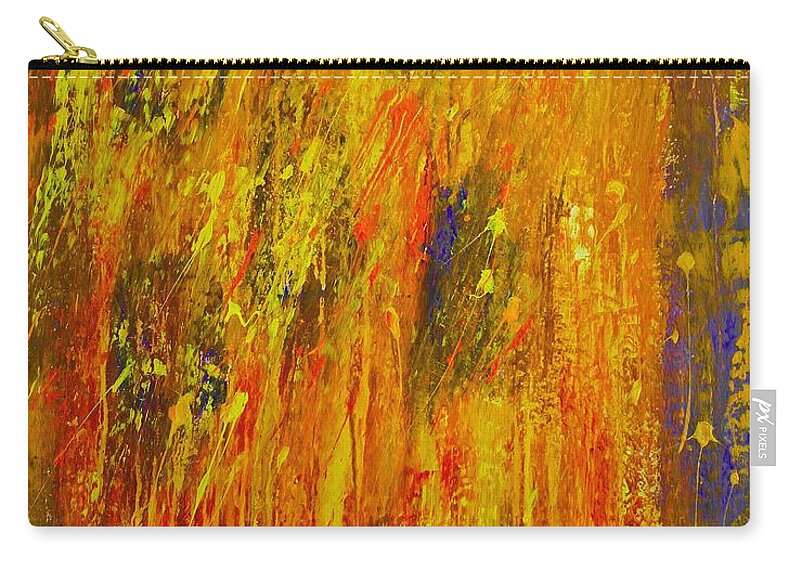 Abstract-painting Zip Pouch featuring the painting Celebrate Good Times by Catalina Walker
