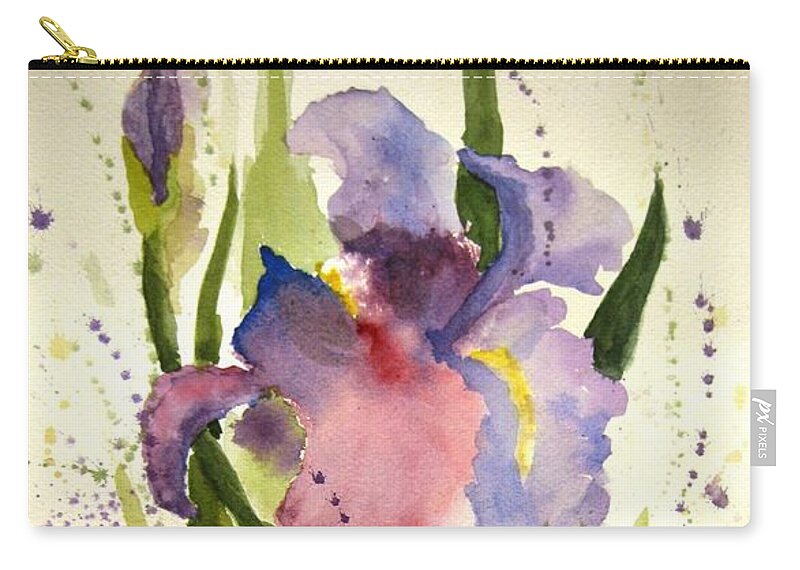 Iris Zip Pouch featuring the painting Celebrating Life by Maria Hunt