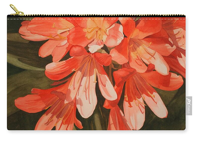 Flowers Zip Pouch featuring the painting Celebration by Jan Lawnikanis