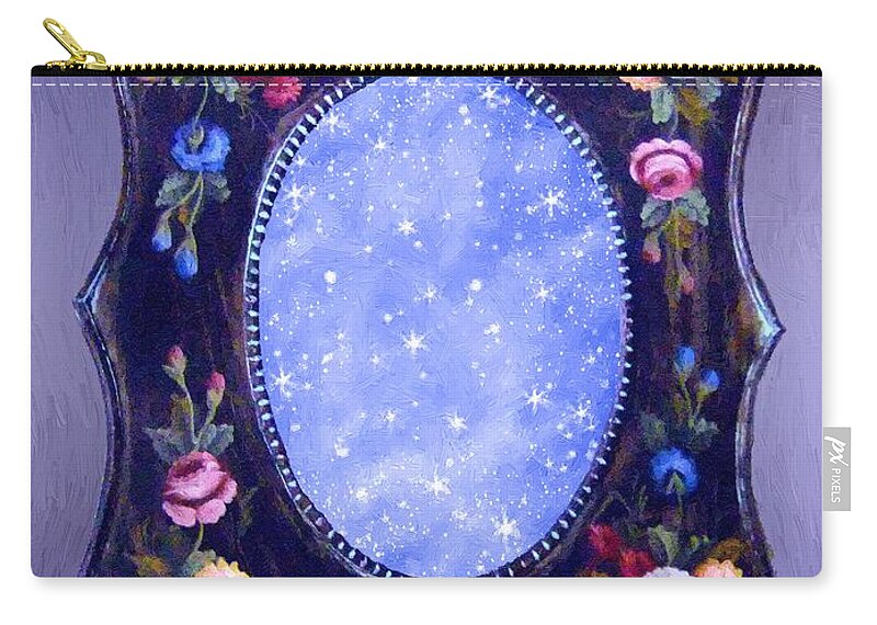 Mirror Zip Pouch featuring the painting Celestial Mirror by RC DeWinter