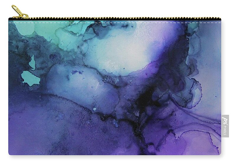 Alcohol Inks Zip Pouch featuring the painting Celestial by Tracy Male