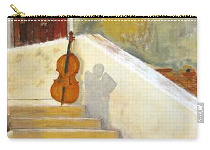 Cello Zip Pouch featuring the painting Cello No 3 by Richard Le Page