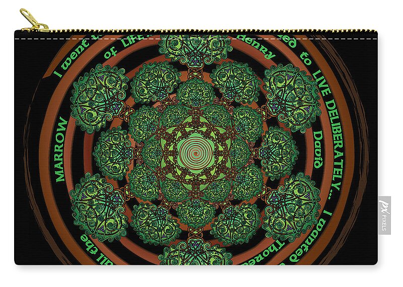 Celtic Tree Of Life Zip Pouch featuring the digital art Celtic Tree of Life Mandala by Celtic Artist Angela Dawn MacKay