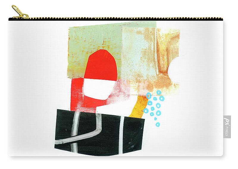 Abstract Art Zip Pouch featuring the painting Central Cluster 1 by Jane Davies