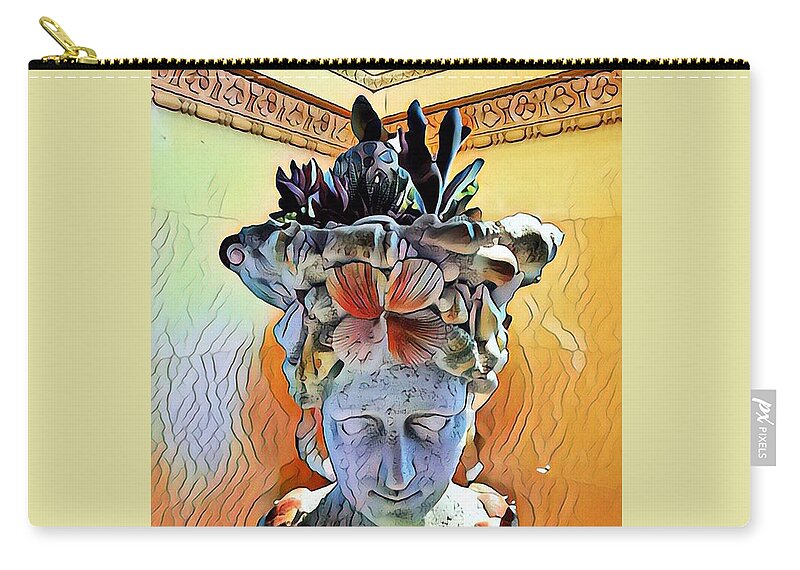 Cronus Greek God Zip Pouch featuring the mixed media Cronus by Don Wright