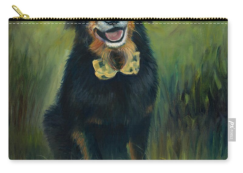 Dog Zip Pouch featuring the painting Chaco by Claudia Goodell