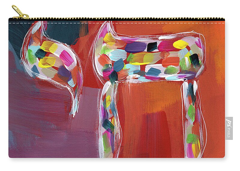 Chai Zip Pouch featuring the painting Chai of Many Colors- Art by Linda Woods by Linda Woods