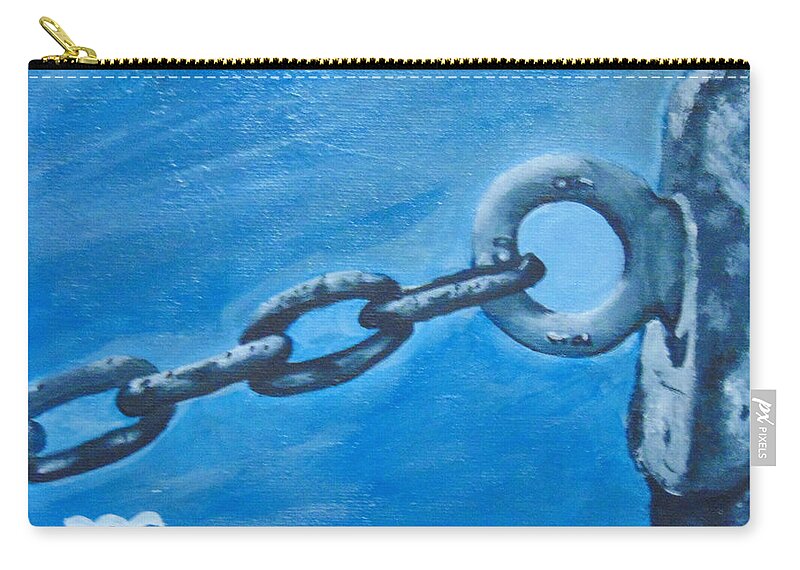 Chain Link Zip Pouch featuring the painting Chained by David Bigelow