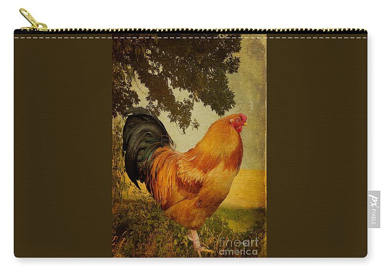Chanticleer Zip Pouch featuring the photograph Chanticleer by Lois Bryan