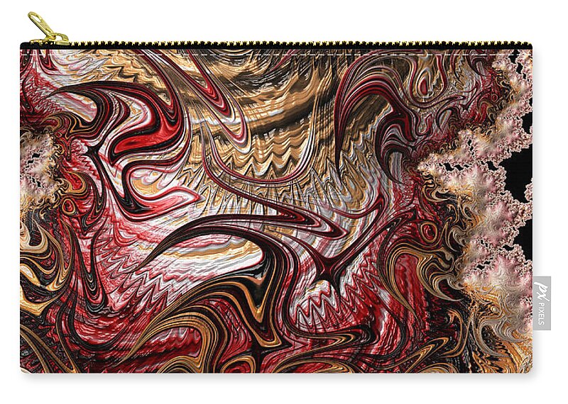Abstract Zip Pouch featuring the digital art Chaos by Michele A Loftus