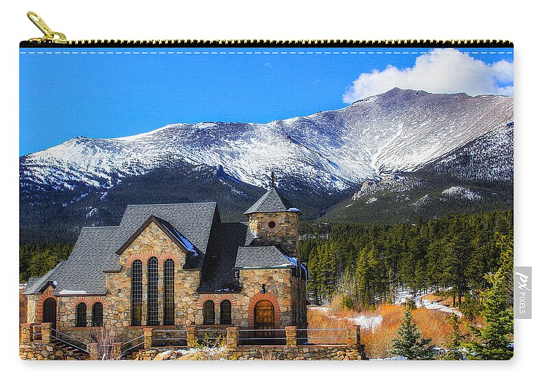 Chapel On The Rock Zip Pouch featuring the photograph Chapel On The Rock by Juli Ellen