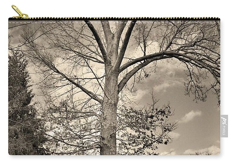 Chapman Summers Cemetery Newberry Sc Vertical Black And White Zip Pouch featuring the photograph Chapman Summers Cemetery Newberry SC Vertical Black and White by Lisa Wooten