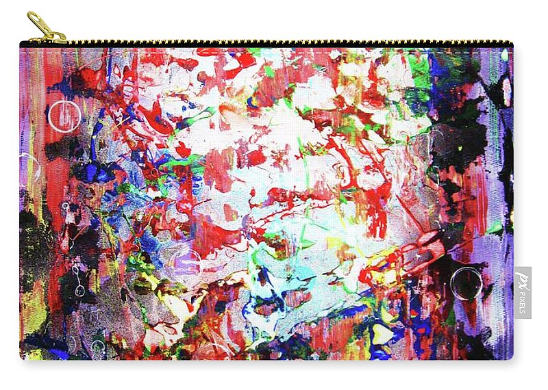 Abstraction Zip Pouch featuring the painting Charivari by Thea Recuerdo