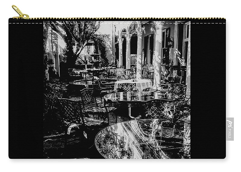 Charleston Zip Pouch featuring the photograph Charleston Courtyard by Pat Davidson