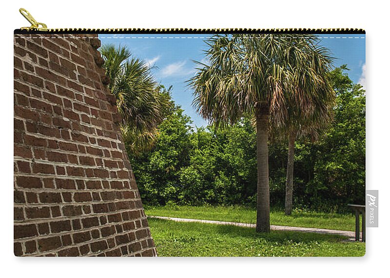 Fort Zip Pouch featuring the photograph Charleston Fortification by Dale Powell
