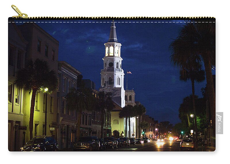 Ken Zip Pouch featuring the photograph Charleston South Carolina Historic Church by Ken Figurski