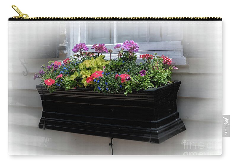 Charleston Window Box Zip Pouch featuring the photograph Charleston Window Box by Dale Powell